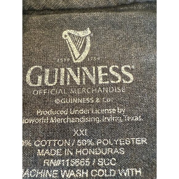 Guinness, Beer T-Shirt, Gray With Green‎ Logo Size XXL - Picture 7 of 9